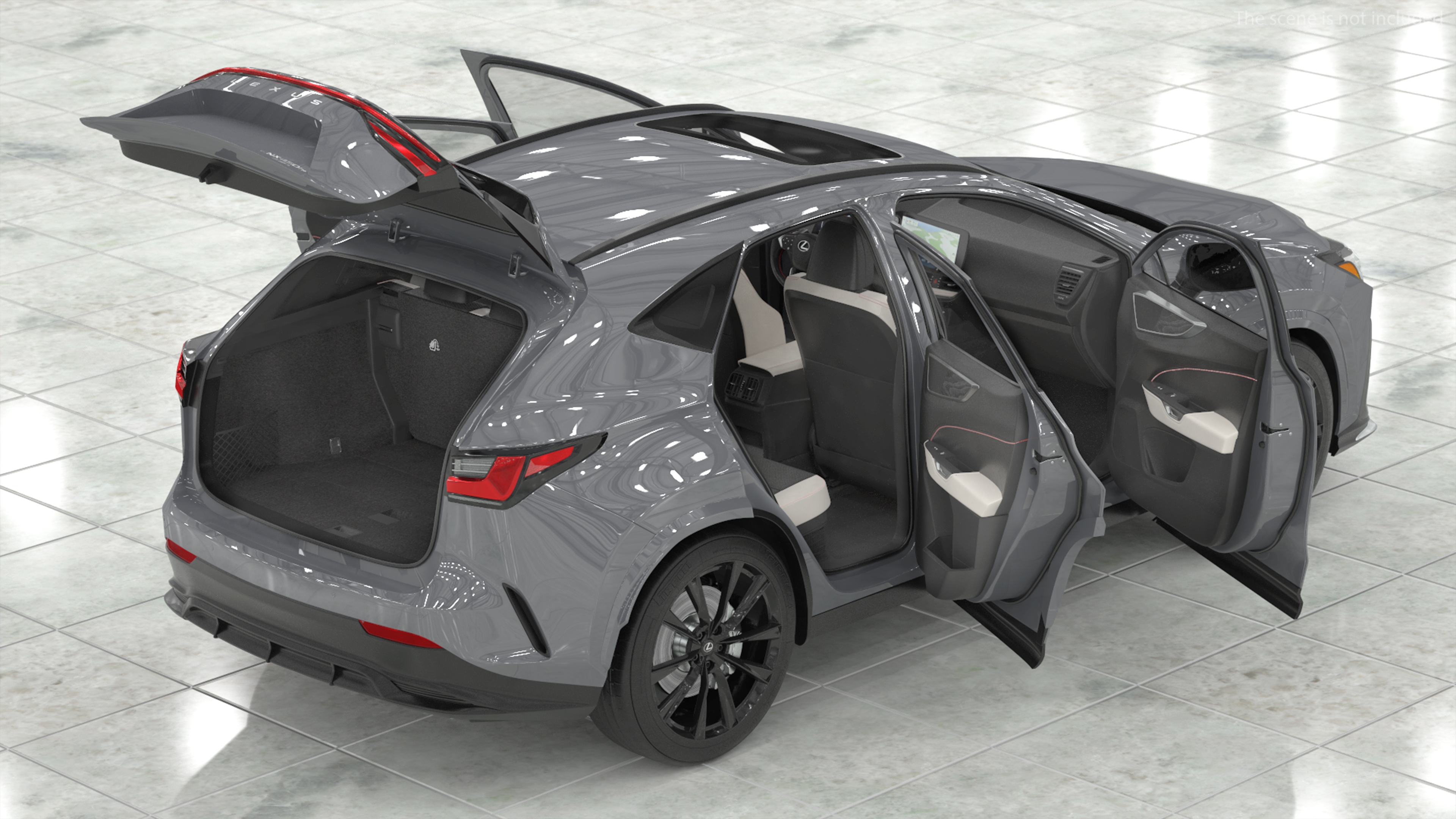 3D model New 2024 Lexus NX Hybrid Grey Rigged for Maya