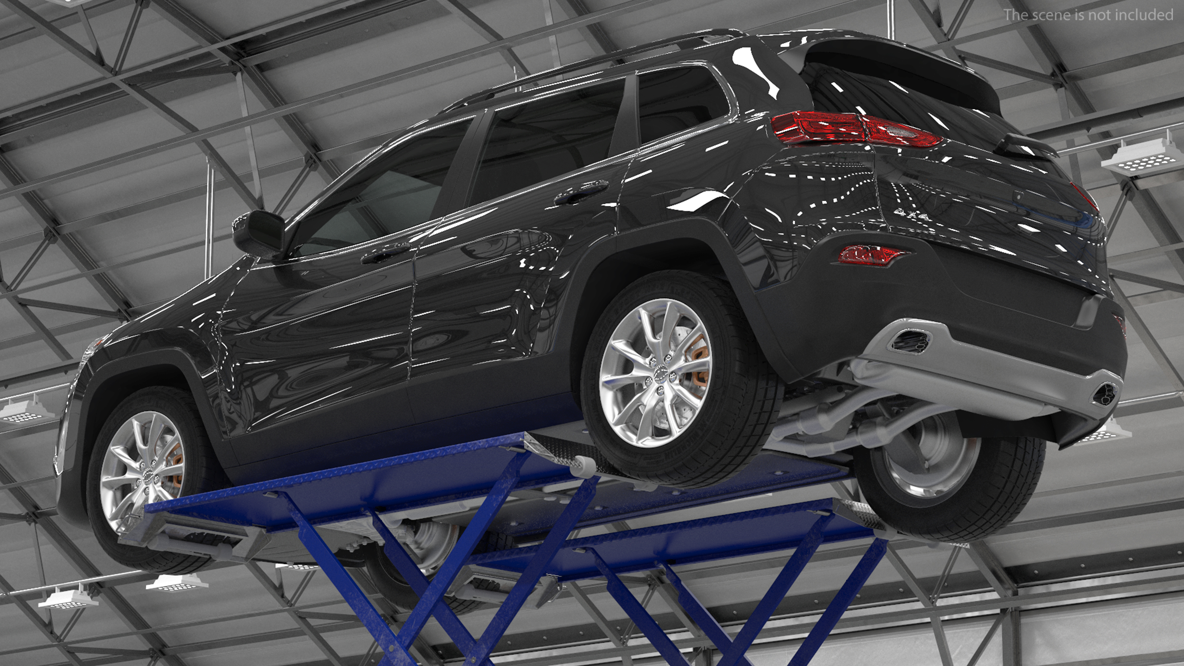 3D Automotive Scissor Lift and SUV