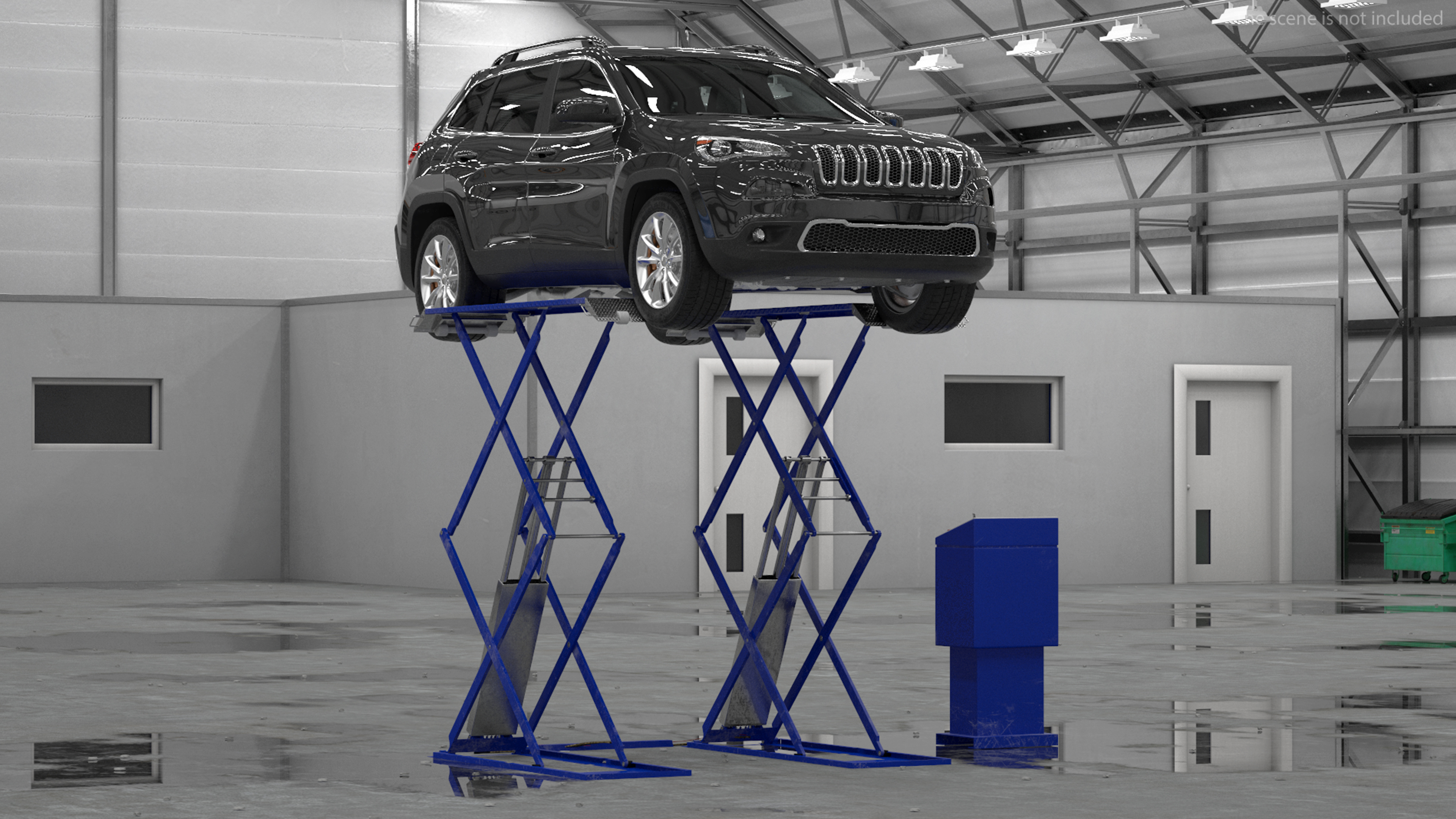 3D Automotive Scissor Lift and SUV