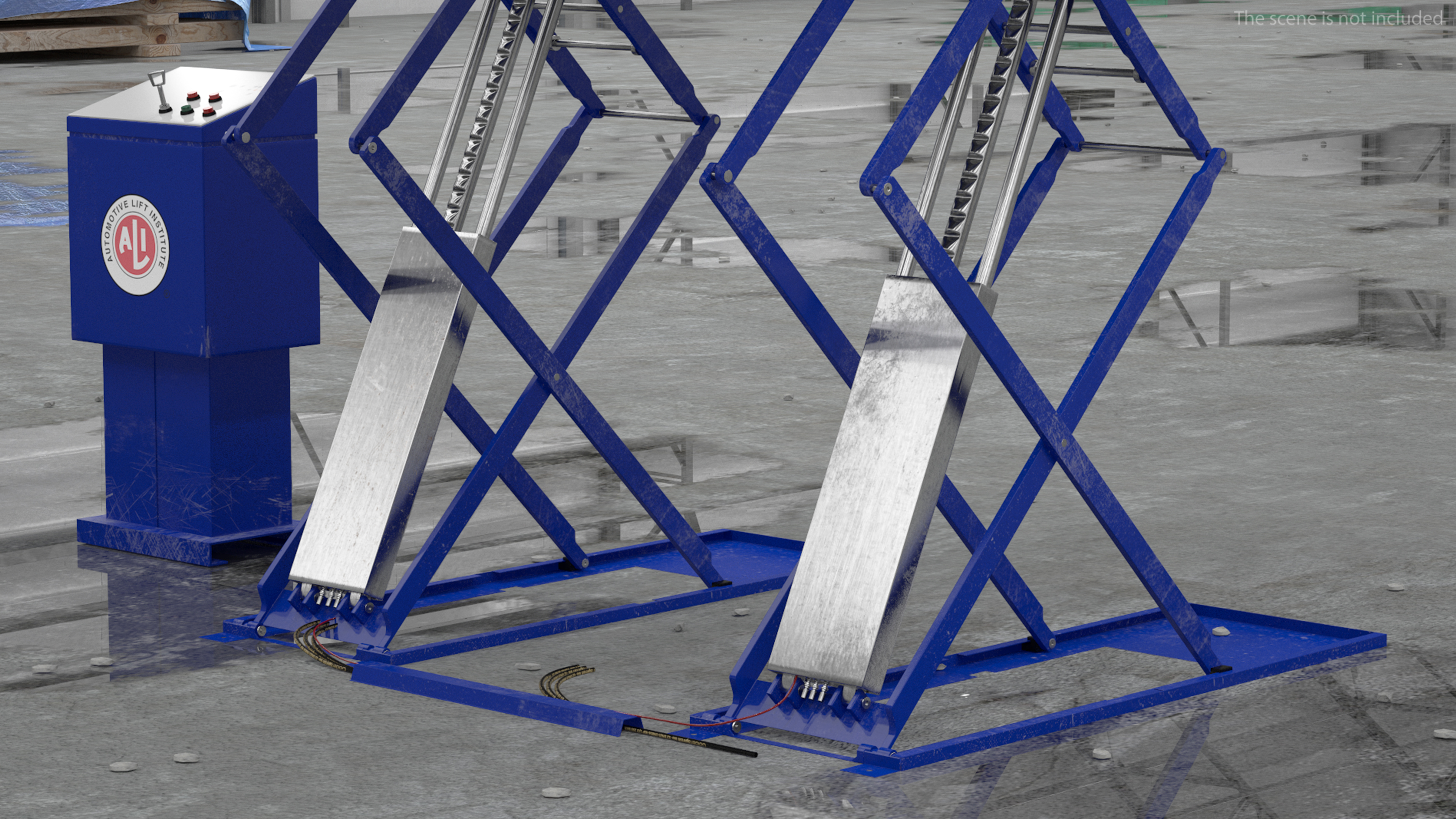 3D Automotive Scissor Lift and SUV