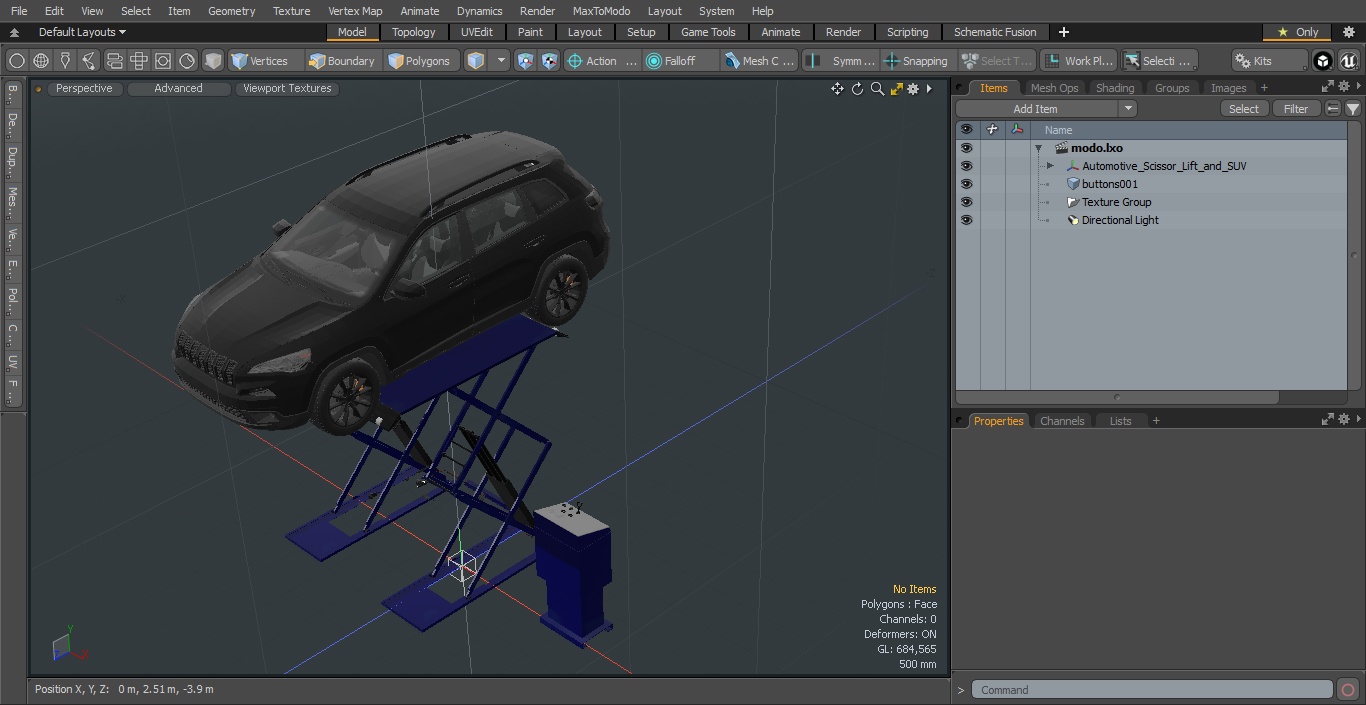 3D Automotive Scissor Lift and SUV