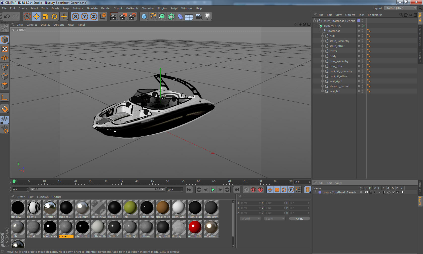 Luxury Sportboat Generic 3D model