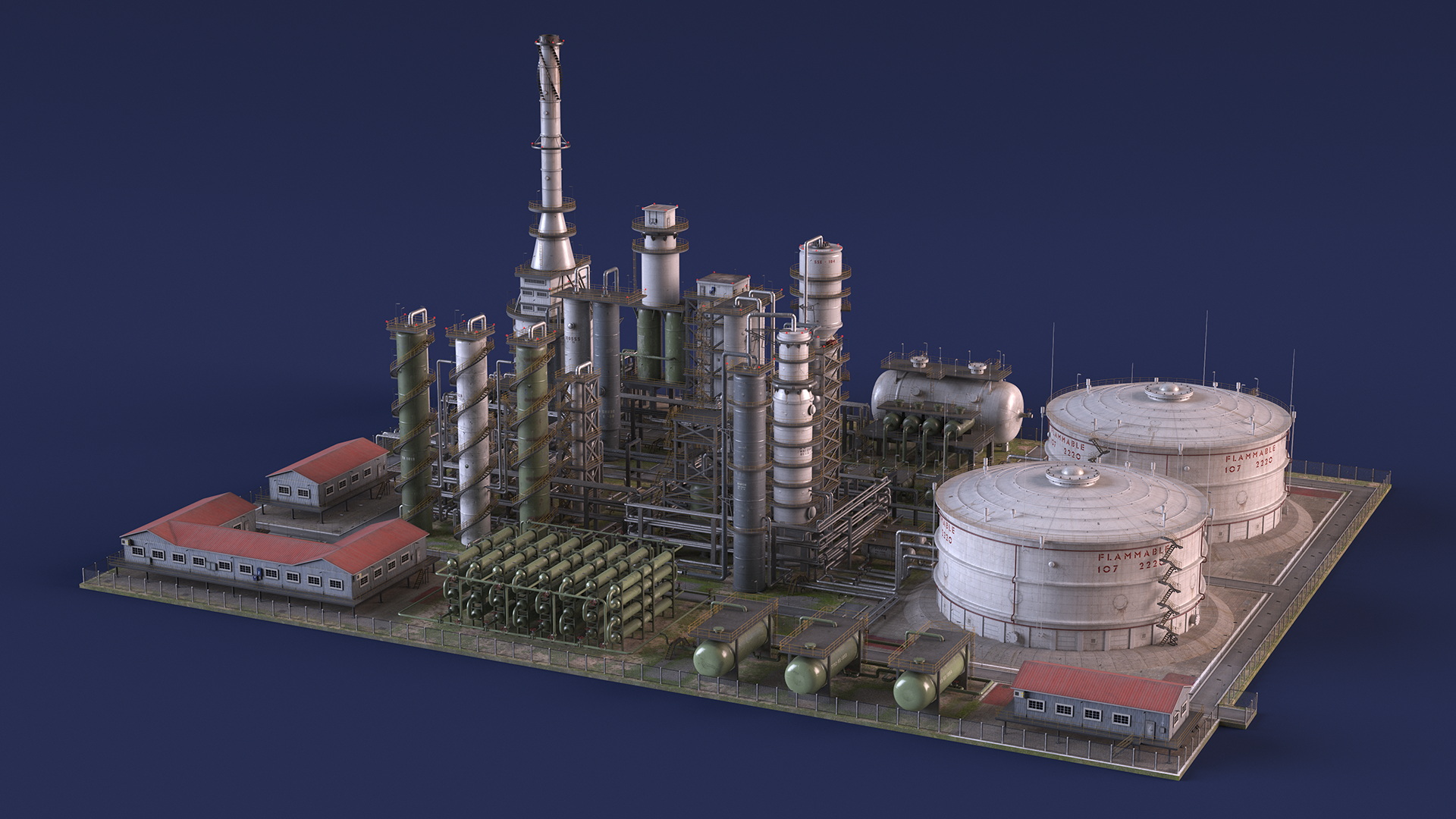 Oil Refinery Dirt 3D