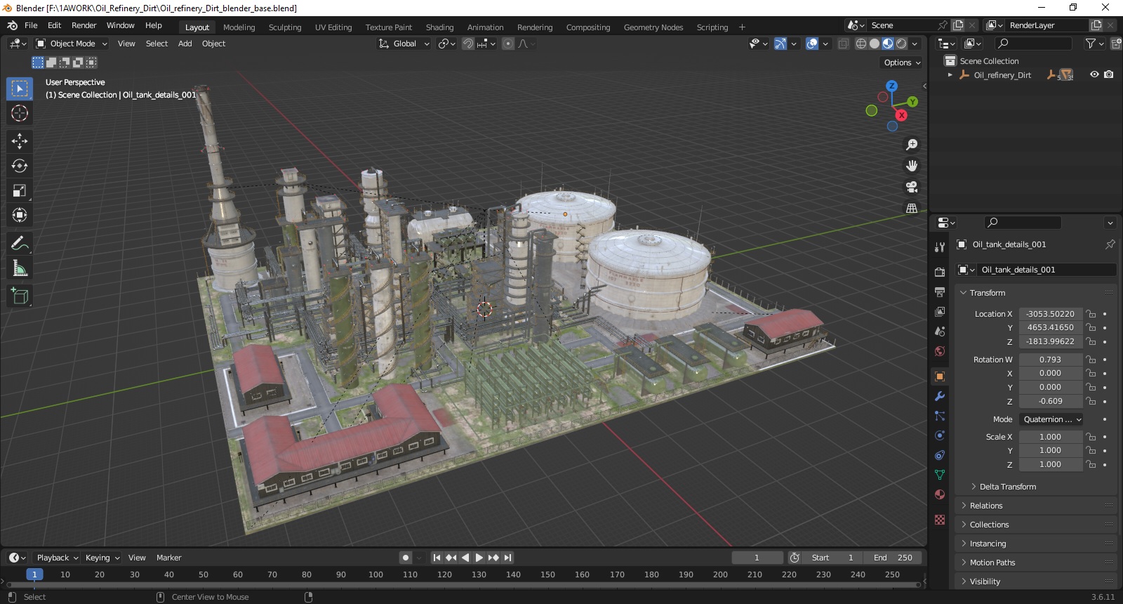 Oil Refinery Dirt 3D