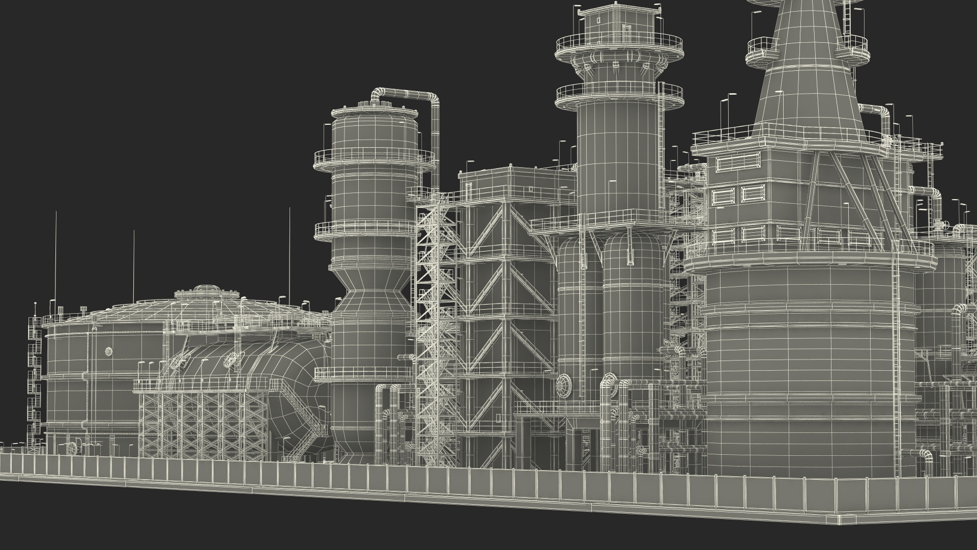 Oil Refinery Dirt 3D