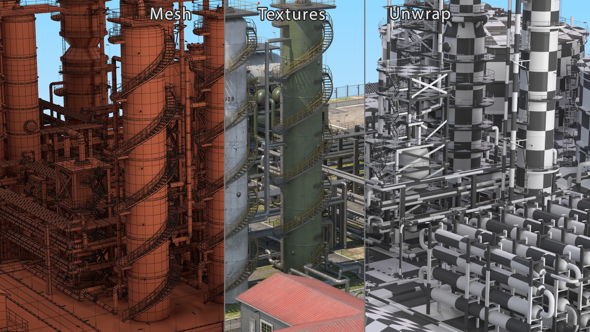 Oil Refinery Dirt 3D