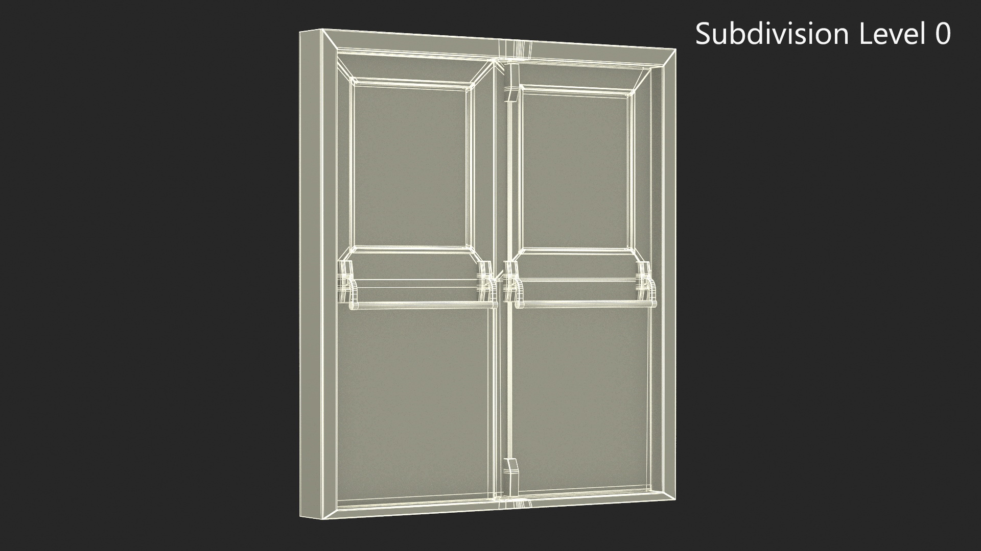 3D model Grey Fire Exit Doors with Panic Bar