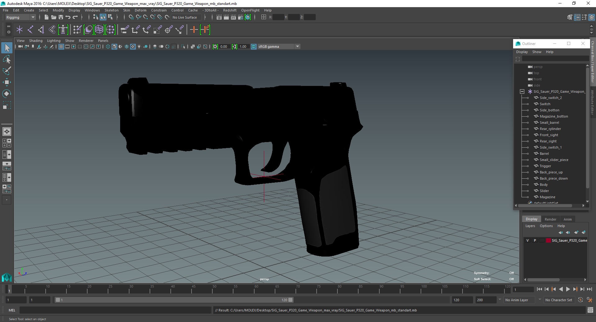 3D SIG Sauer P320 Game Weapon