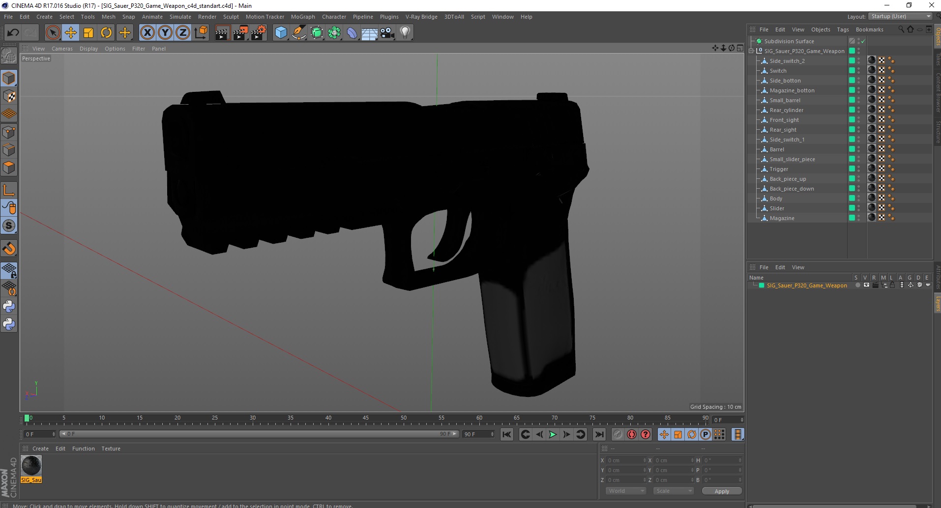 3D SIG Sauer P320 Game Weapon