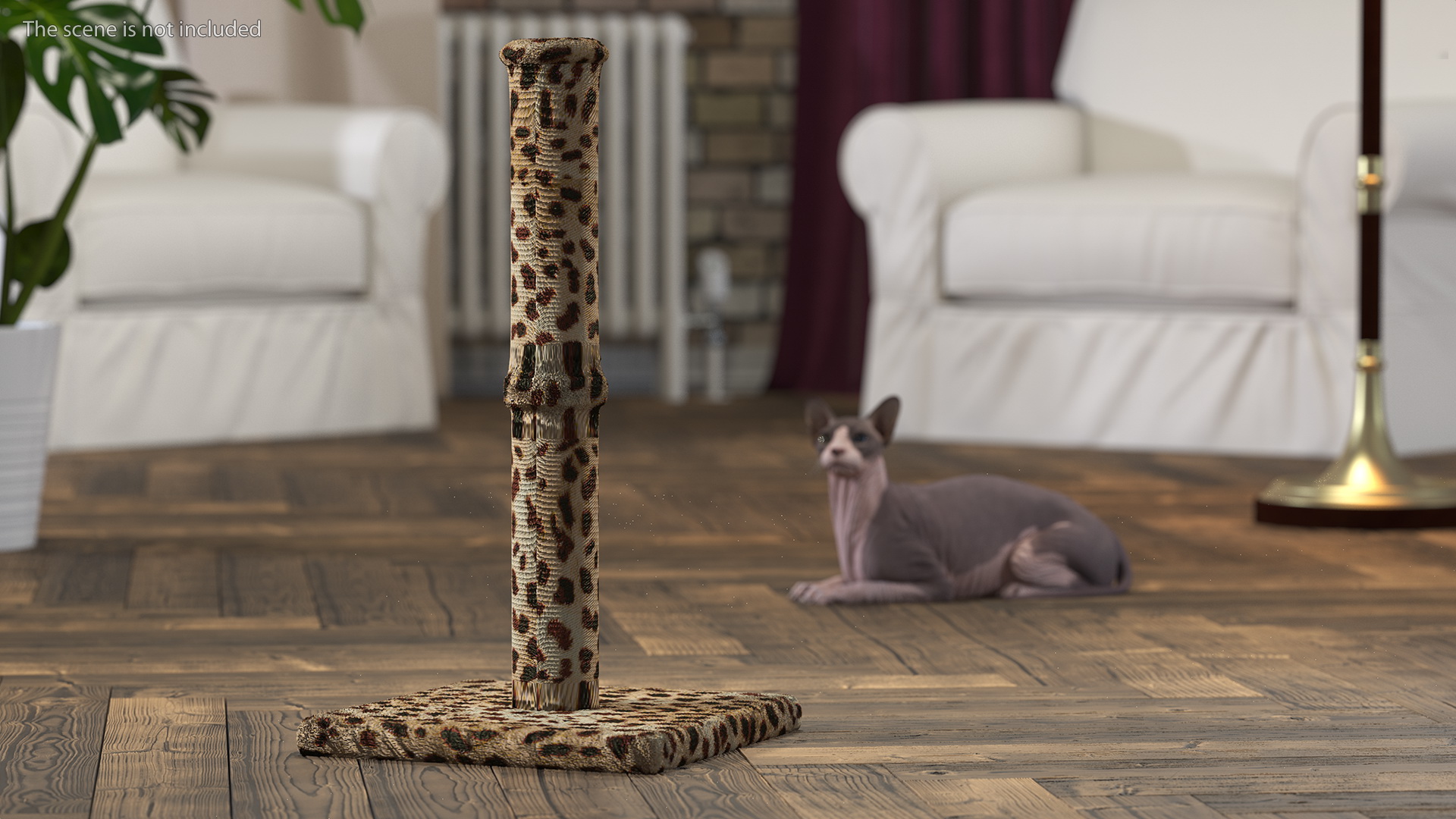 3D Cat Scratching Post Cheetah Spots model