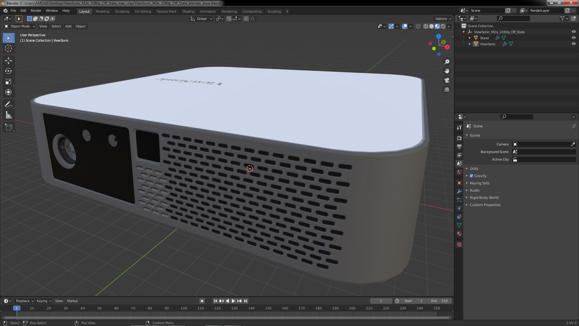 ViewSonic M2e 1080p Off State 3D model