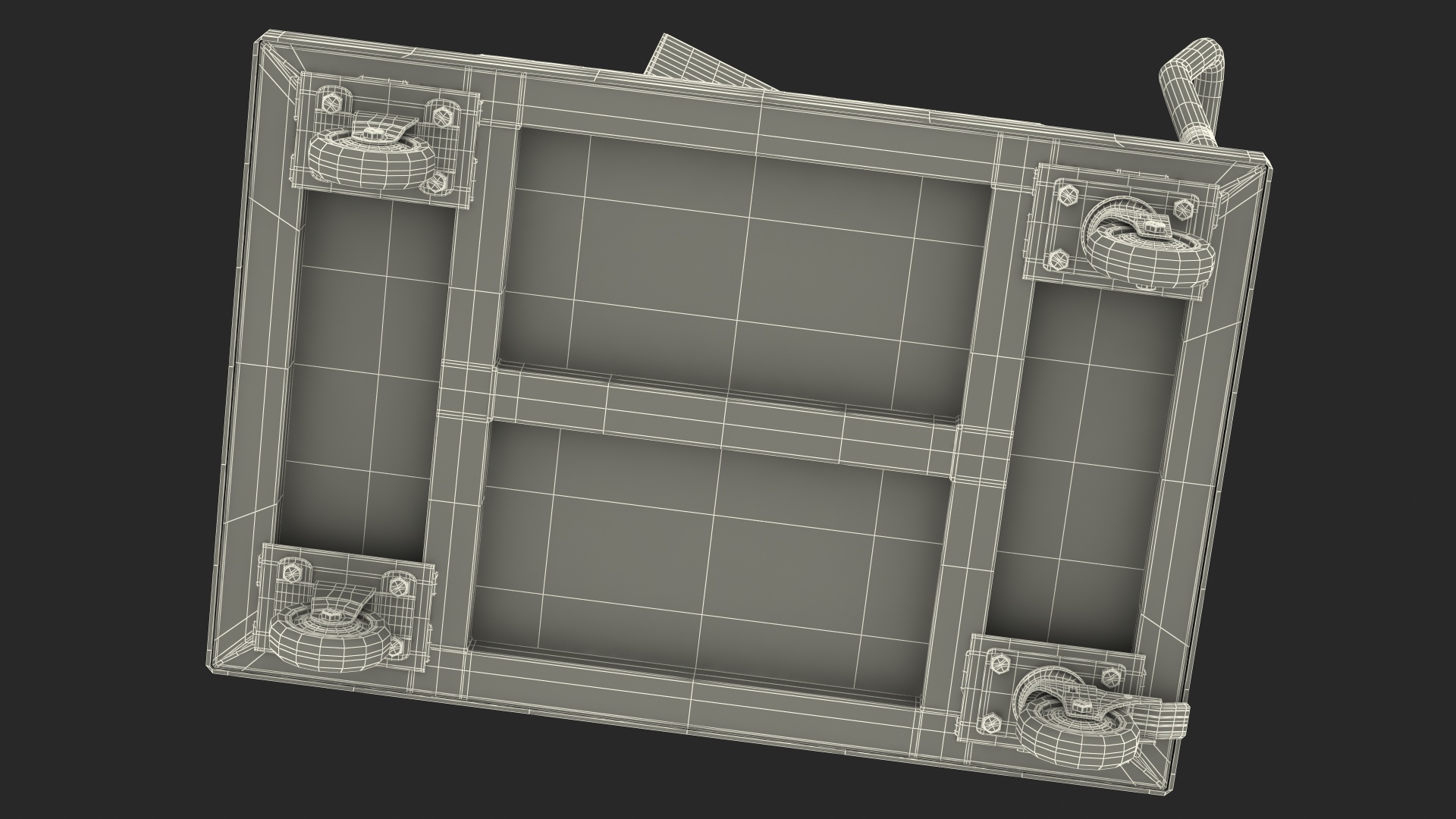 3D Trolley Low Platform with Cardboard Boxes