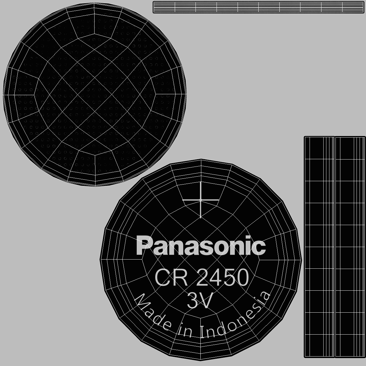 3D Button Cell Battery Panasonic CR2450