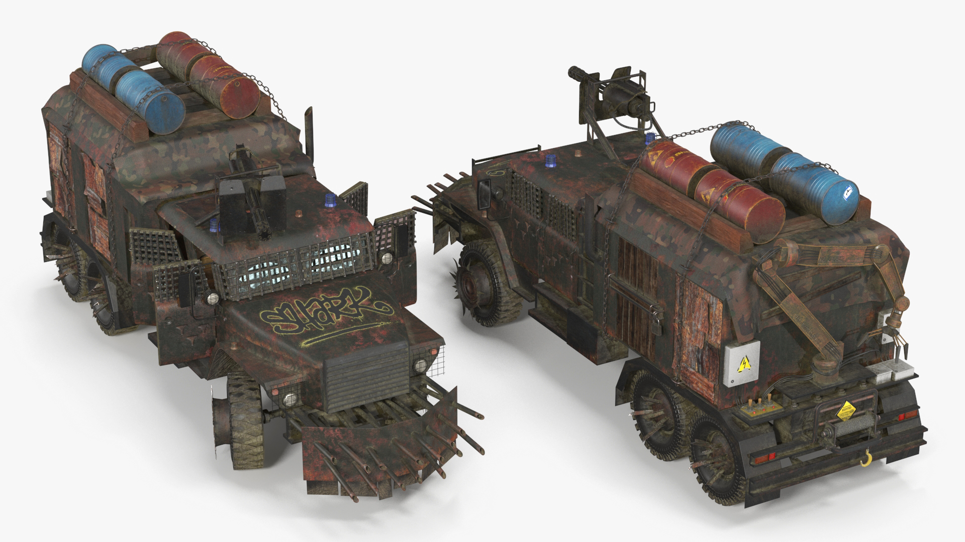 Apocalyptic Truck Rigged 3D model