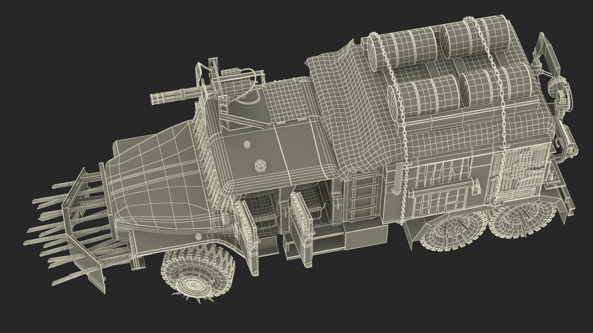 Apocalyptic Truck Rigged 3D model