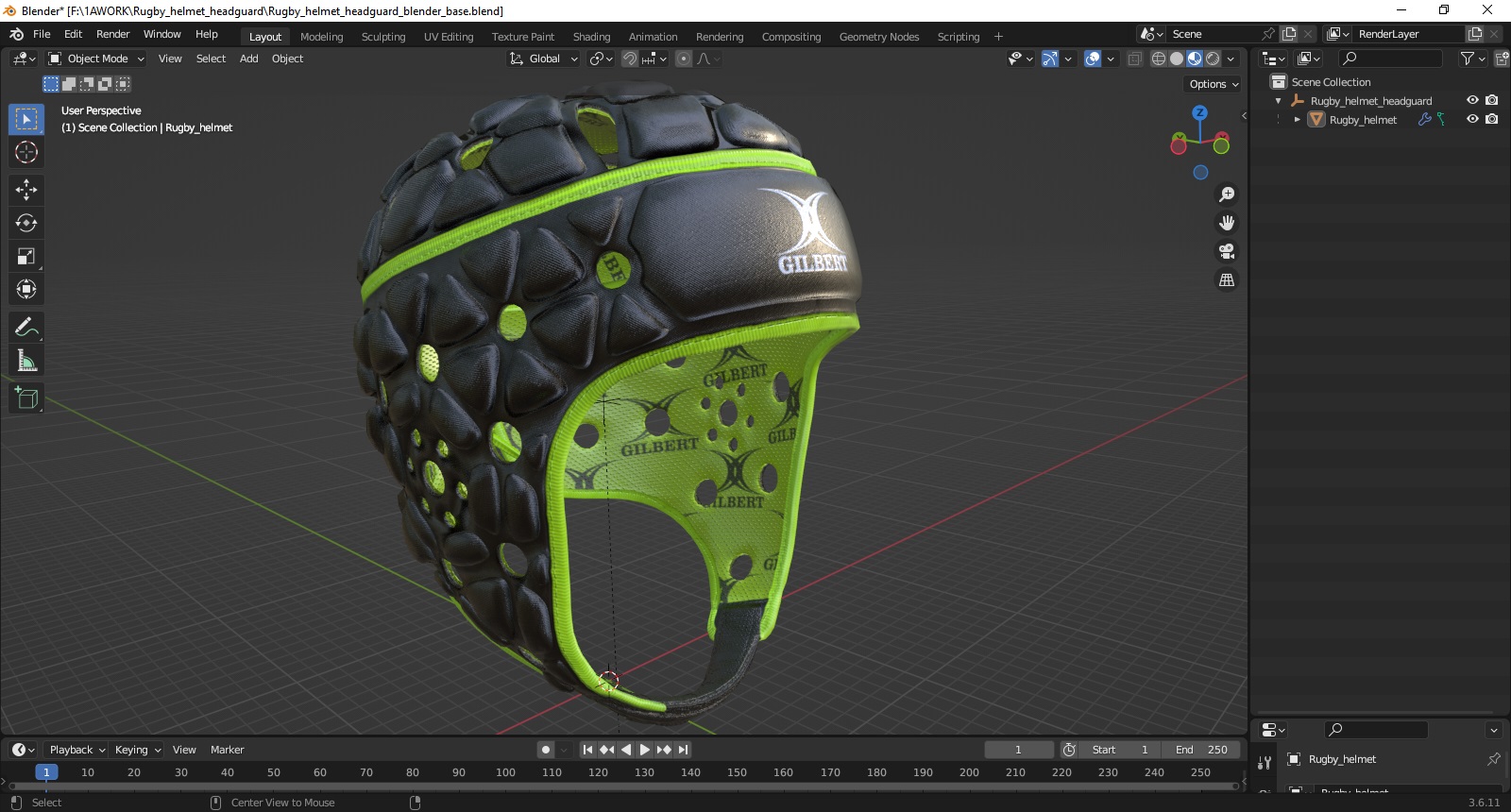 Rugby helmet headguard 3D