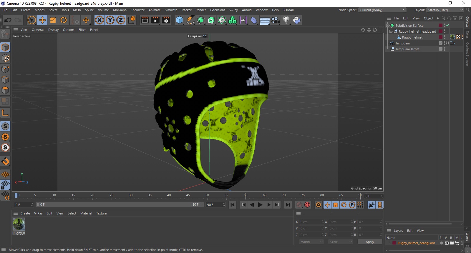 Rugby helmet headguard 3D