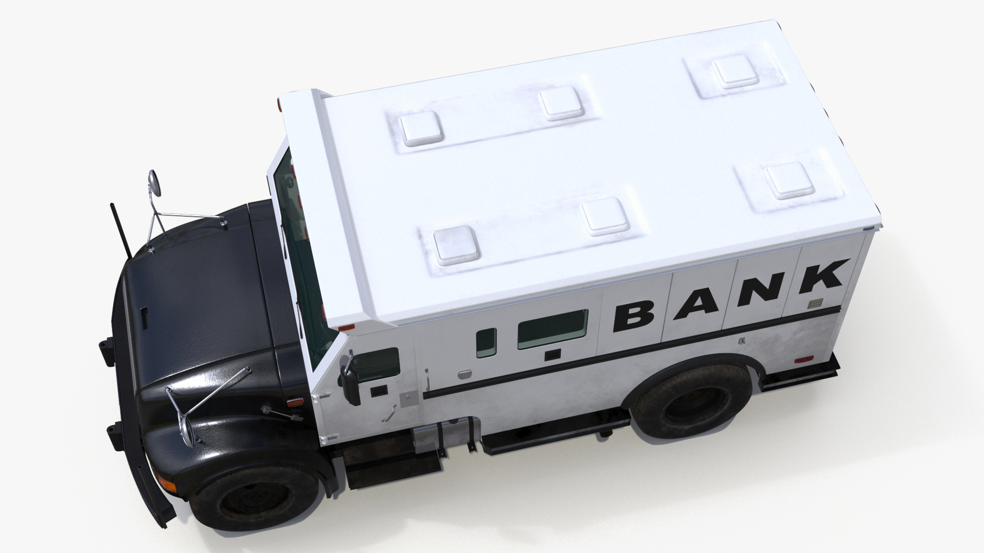 Armored Bank Truck Vehicle Rigged for Cinema 4D 3D