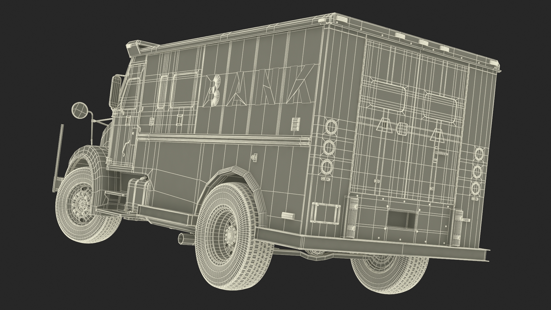 Armored Bank Truck Vehicle Rigged for Cinema 4D 3D