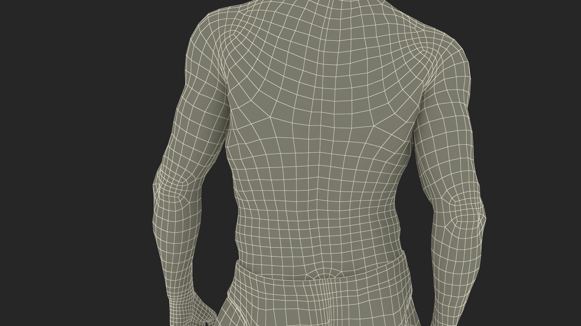 3D model Man Character in Underwear Standing