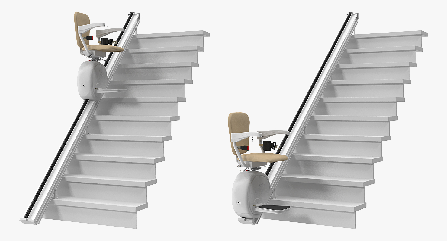 3D model Straight Stairlift Rigged