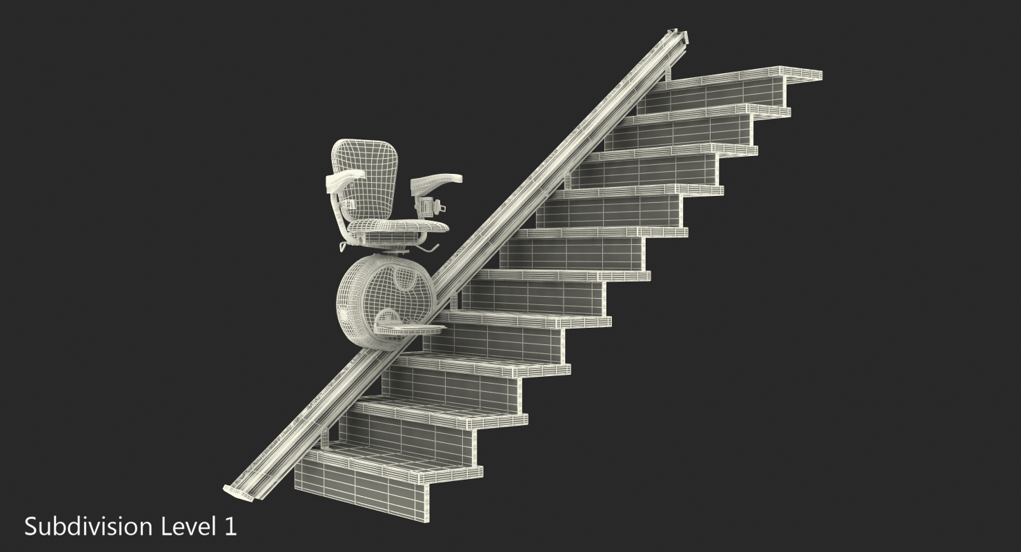 3D model Straight Stairlift Rigged