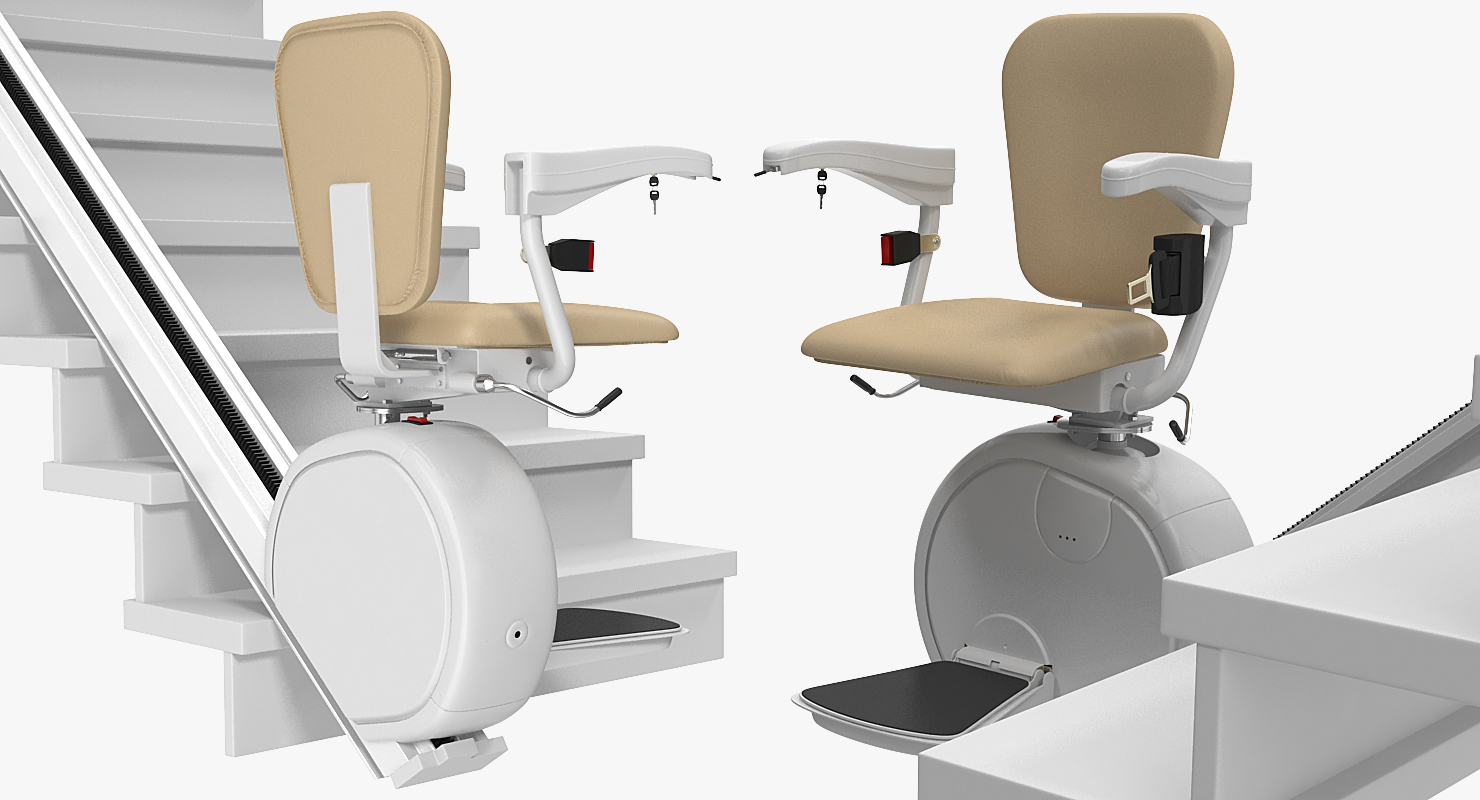 3D model Straight Stairlift Rigged