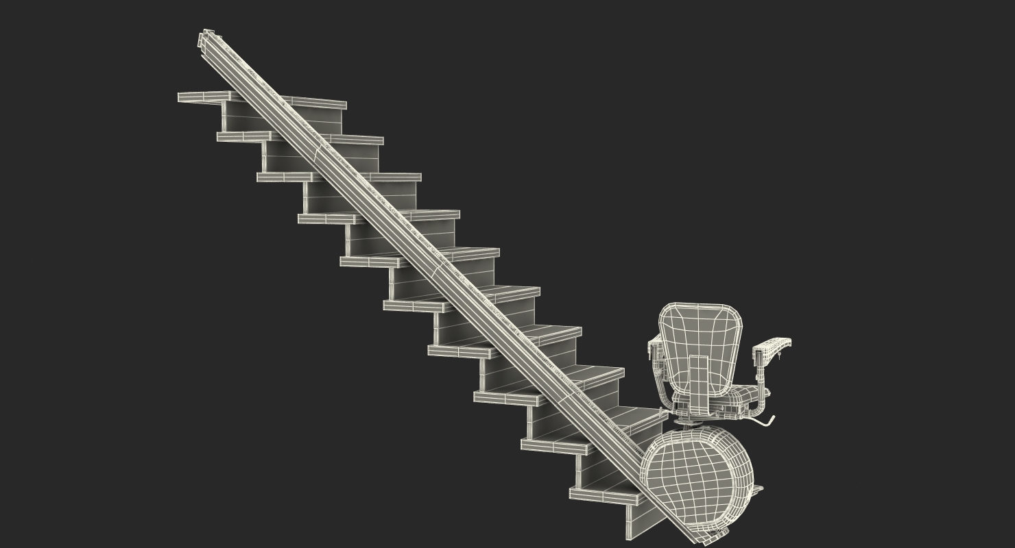 3D model Straight Stairlift Rigged