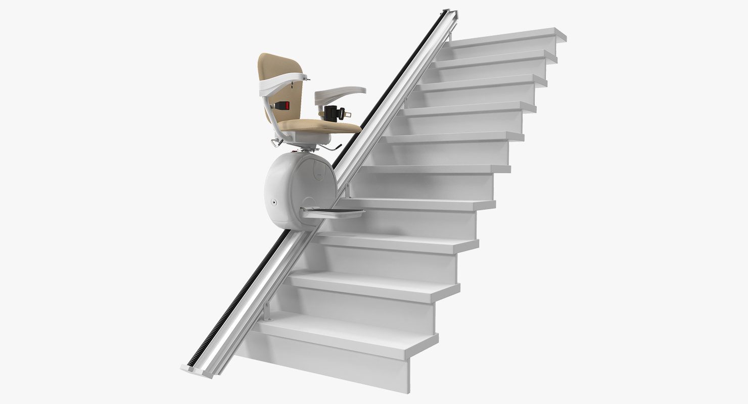 3D model Straight Stairlift Rigged