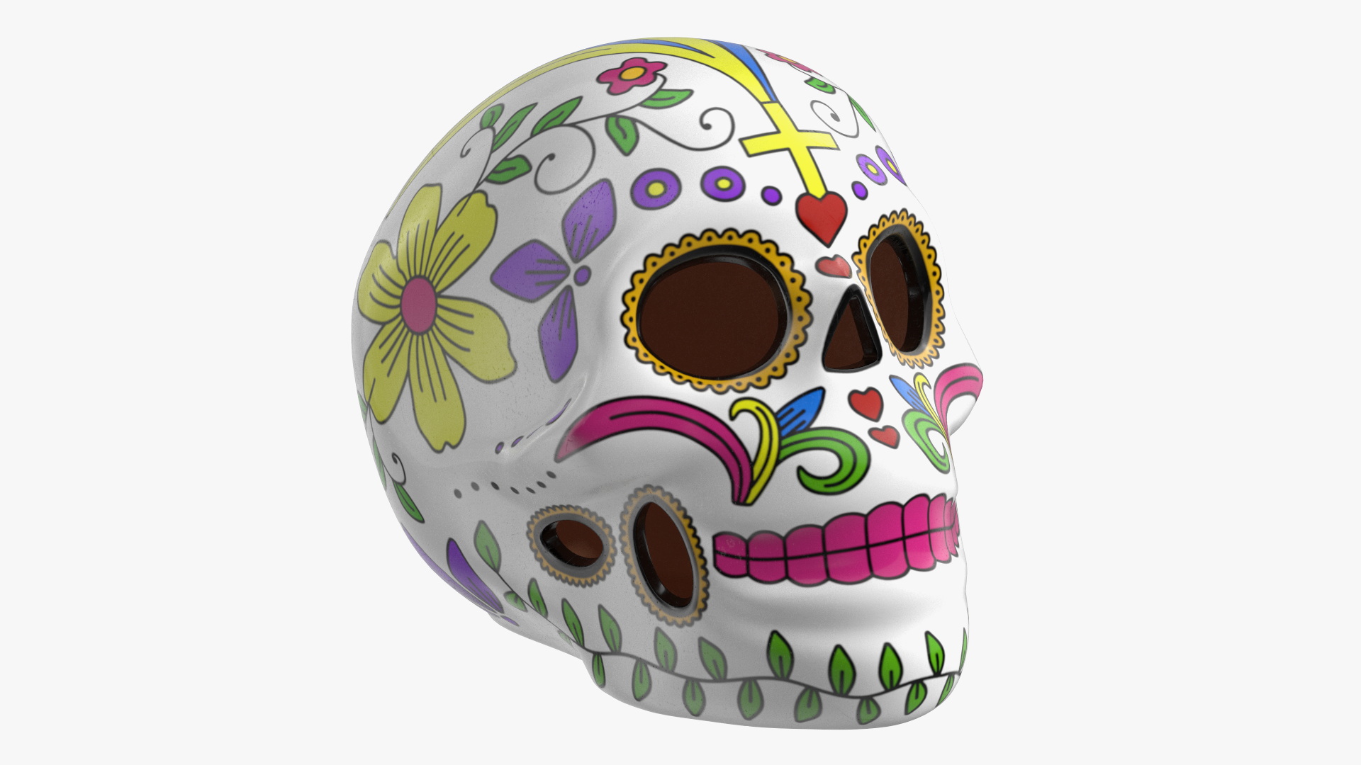 3D Mariachi Skull with Sombrero model