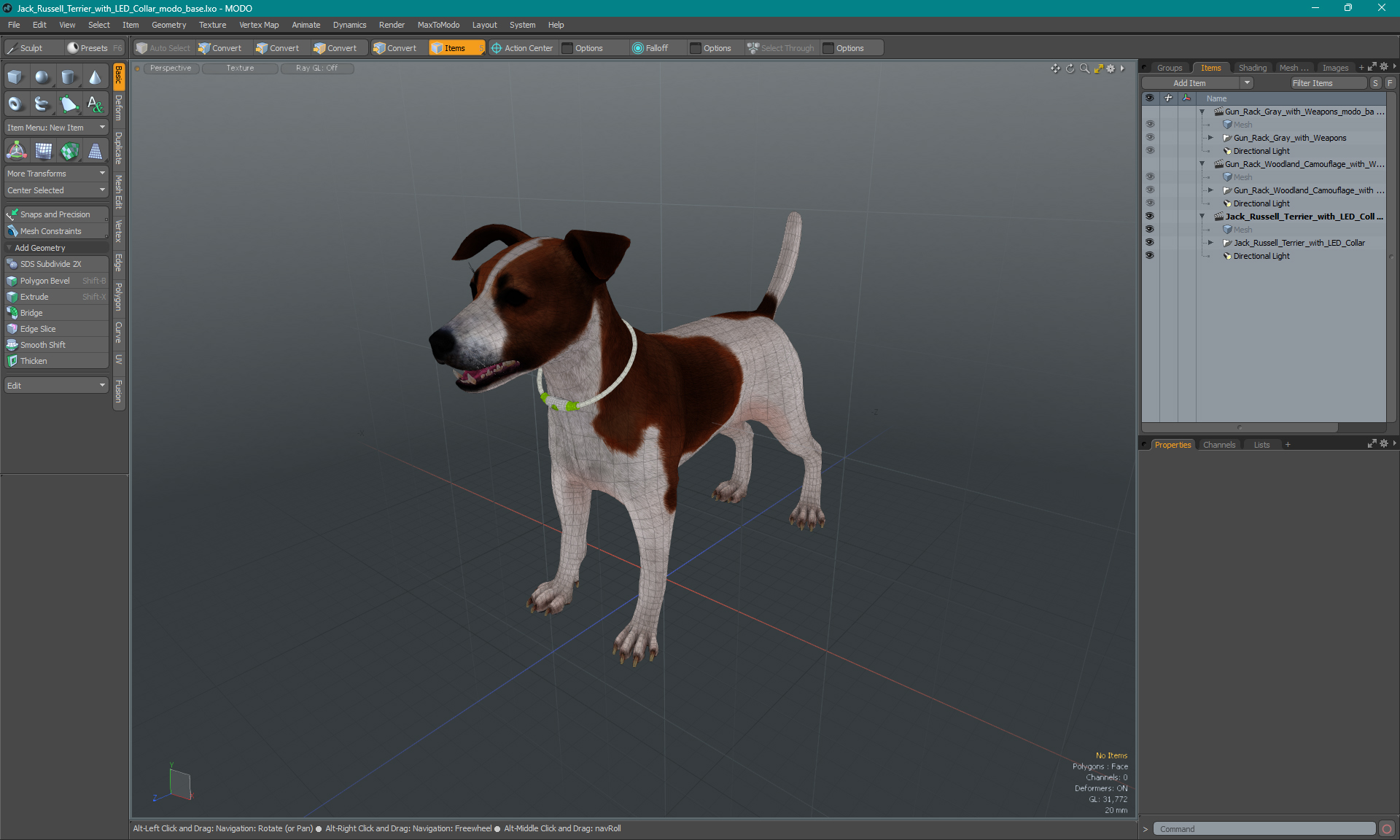 3D Jack Russell Terrier with LED Collar