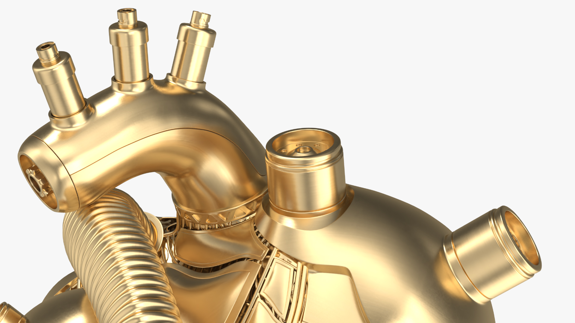 3D Golden Mechanical Heart model