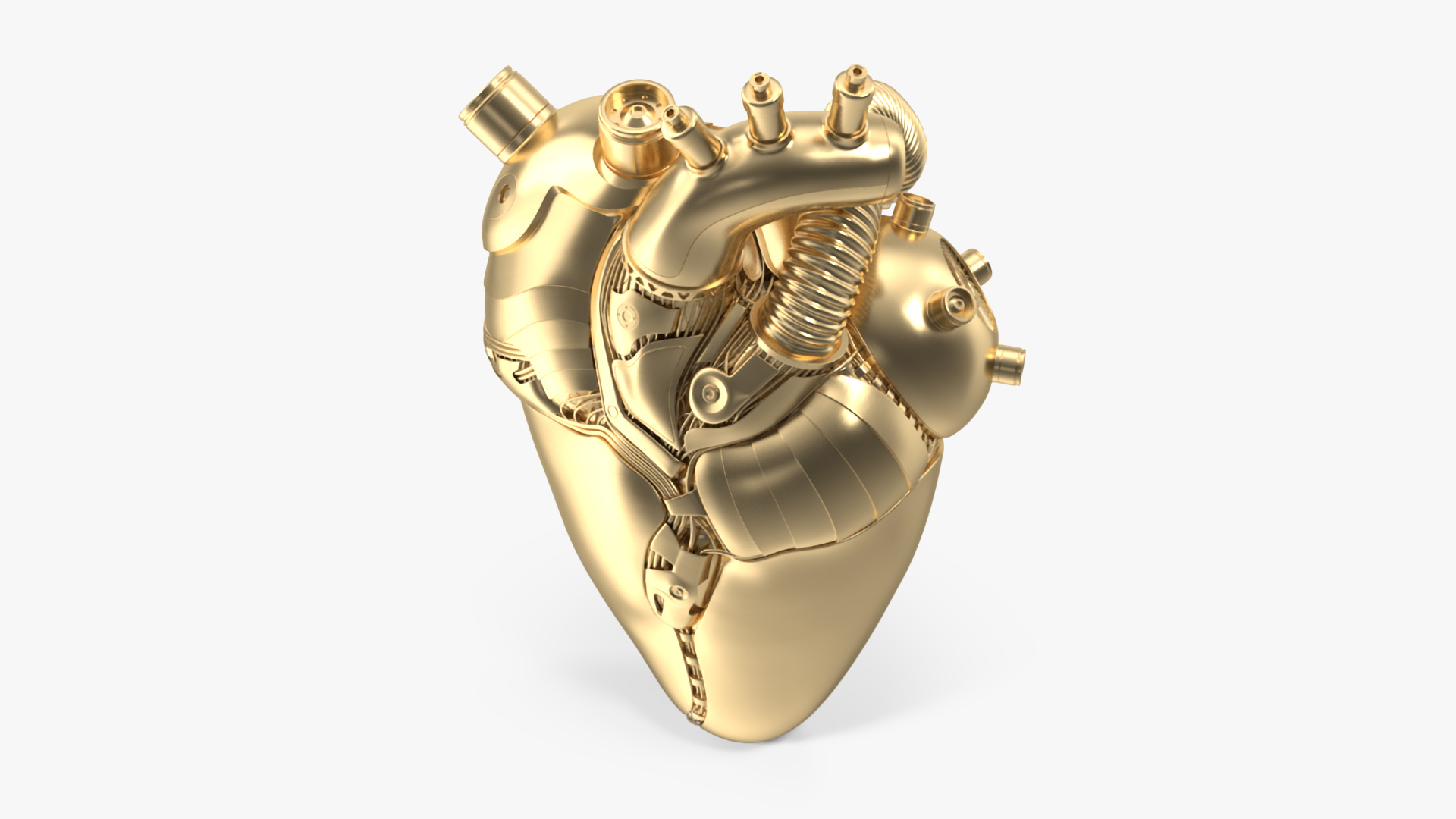 3D Golden Mechanical Heart model