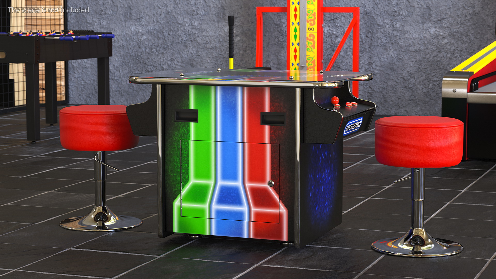 3D ArcadePro Mars 55 Cocktail Arcade Machine with Stools model