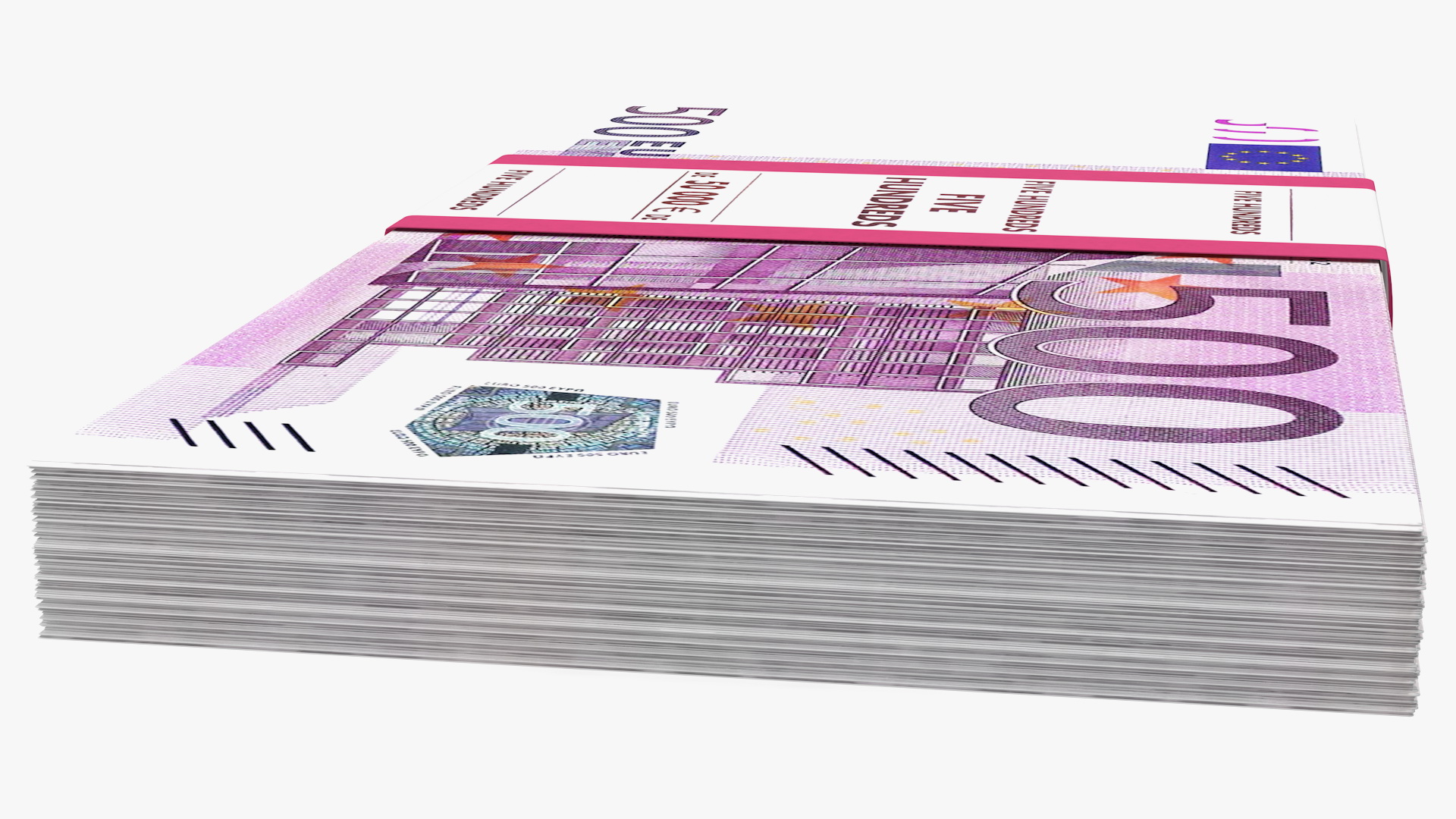 3D model 500 Euro Bundle Banknotes