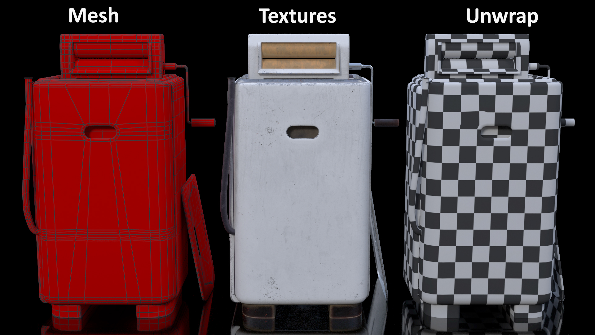 Vintage Old Washing Machine 3D