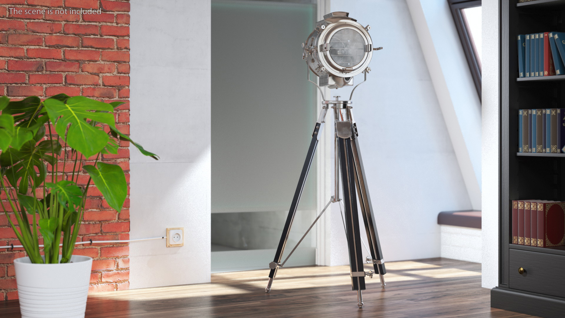 Theater Nautical Lamp Black Tripod 3D model