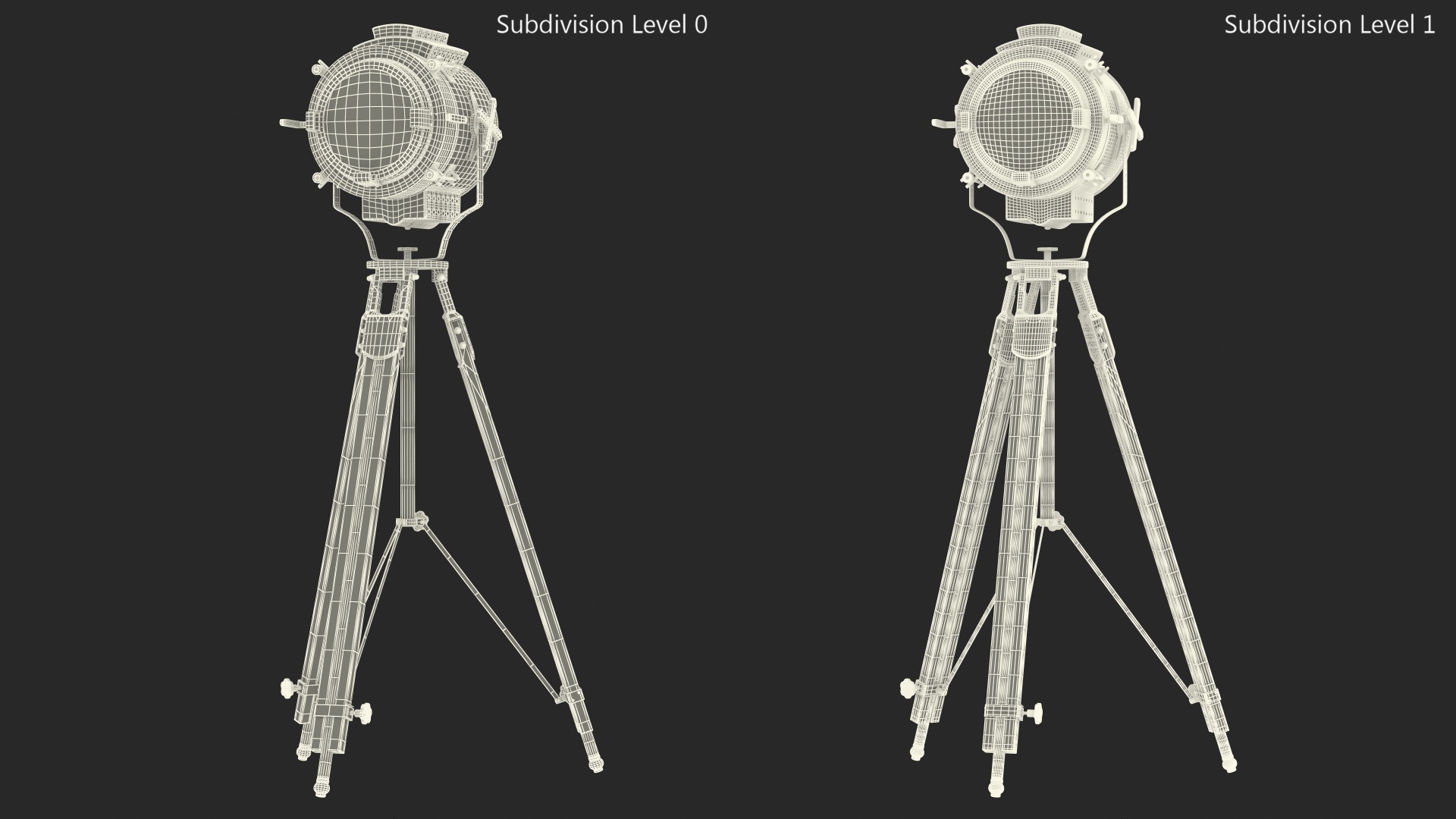 Theater Nautical Lamp Black Tripod 3D model