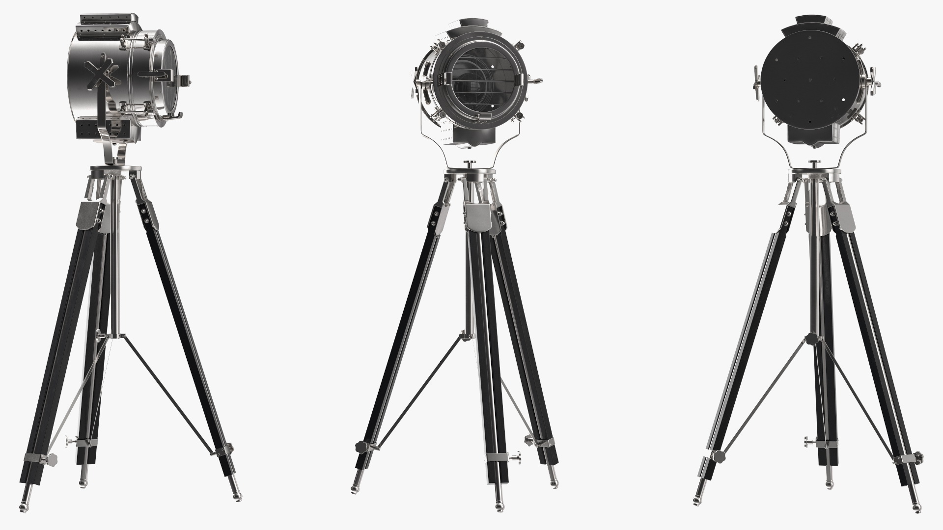 Theater Nautical Lamp Black Tripod 3D model