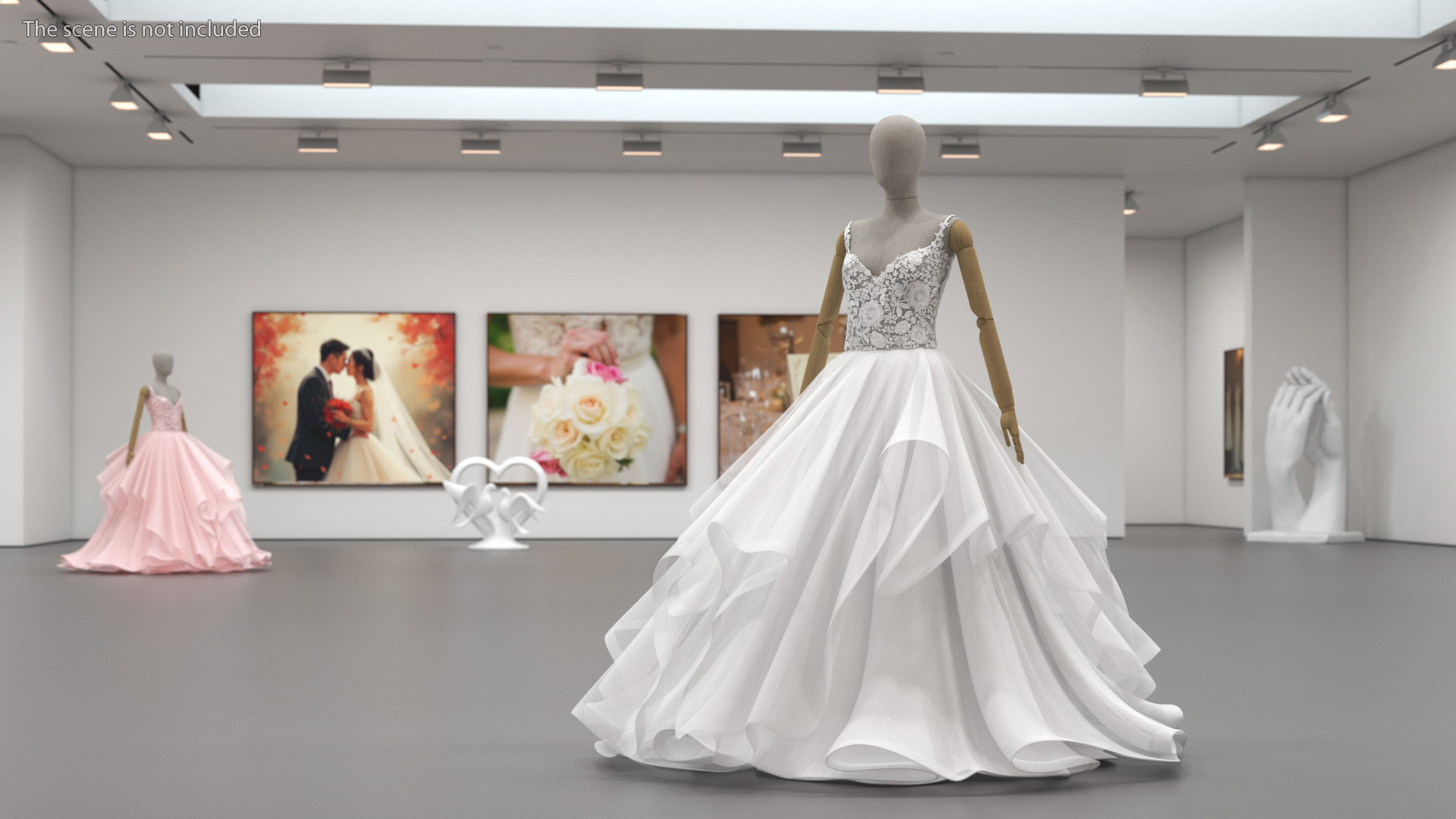 Bridal Gown on Mannequin 3D model