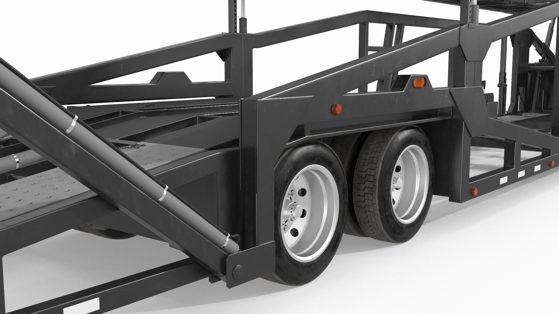 Freight Truck with Car Hauler Trailer 3D