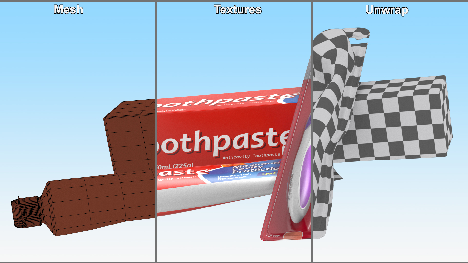 New Toothpaste and Toothbrush 3D model