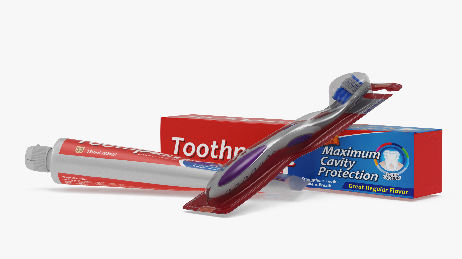 New Toothpaste and Toothbrush 3D model