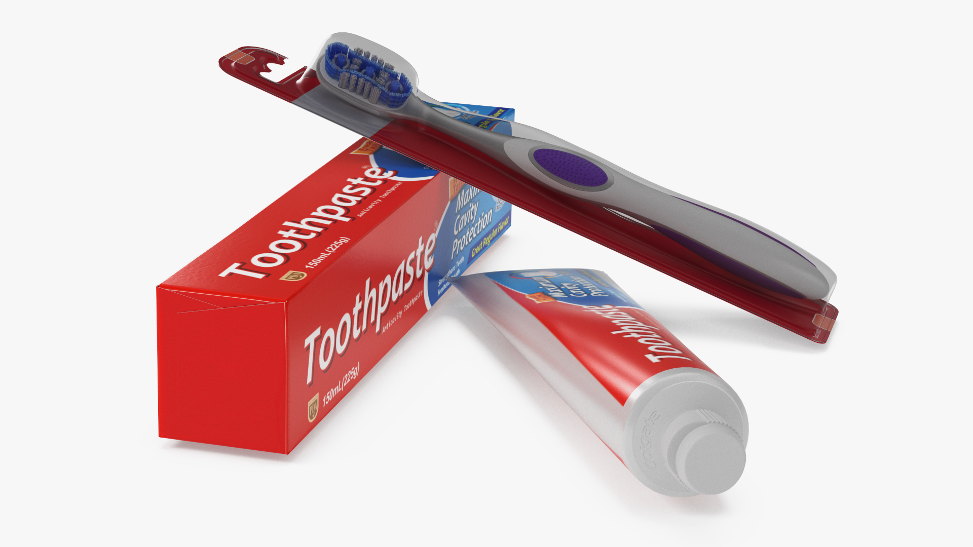 New Toothpaste and Toothbrush 3D model