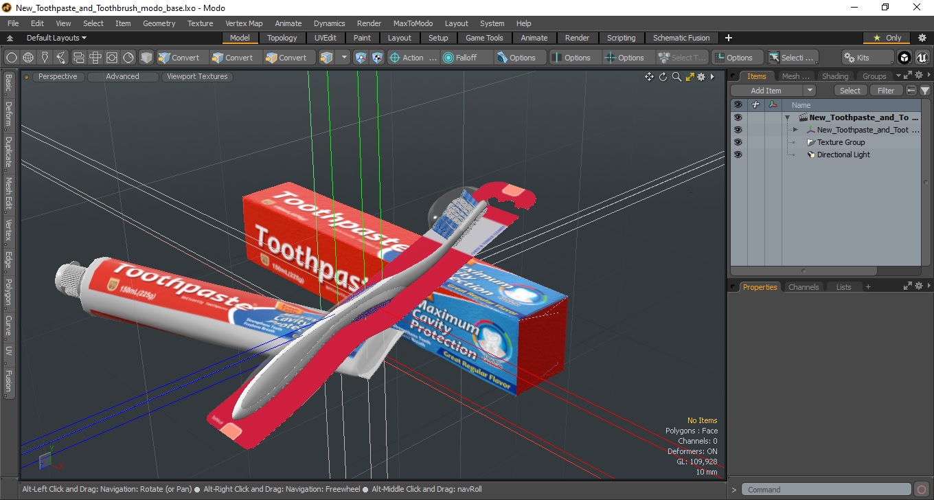 New Toothpaste and Toothbrush 3D model