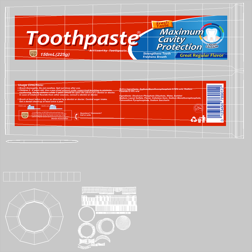 New Toothpaste and Toothbrush 3D model