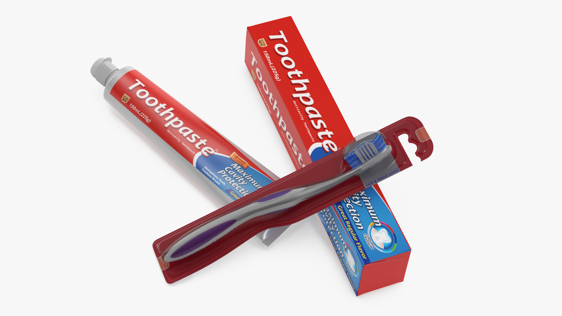 New Toothpaste and Toothbrush 3D model