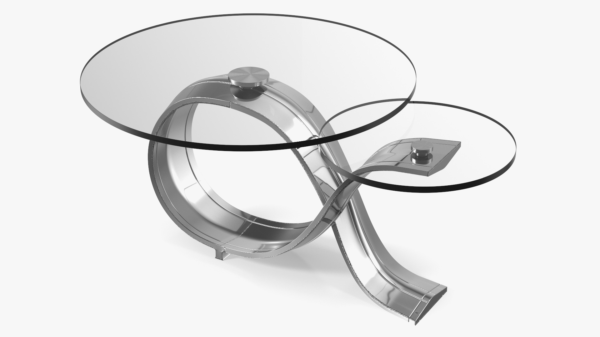 Glass Coffee Table Stainless Steel 3D model