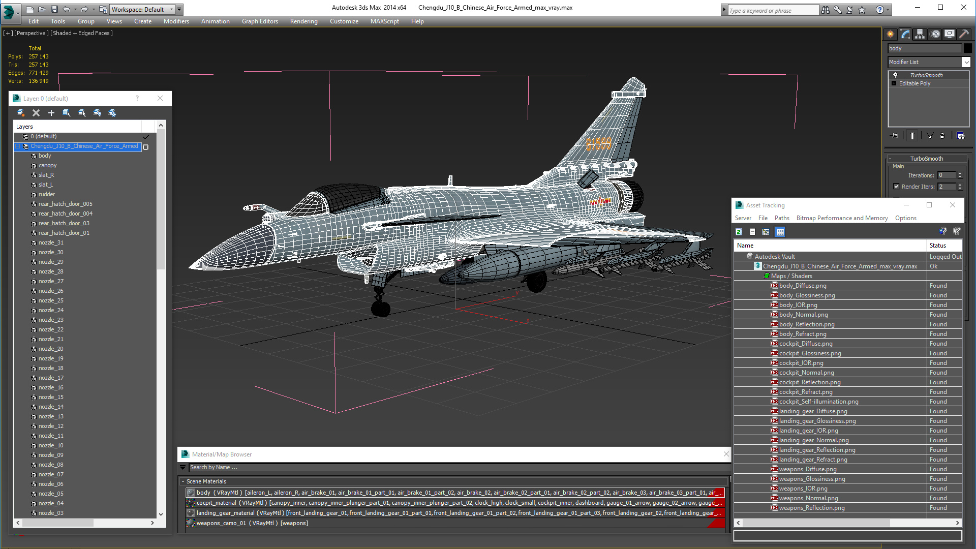 Chengdu J10 B Chinese Air Force Armed 3D