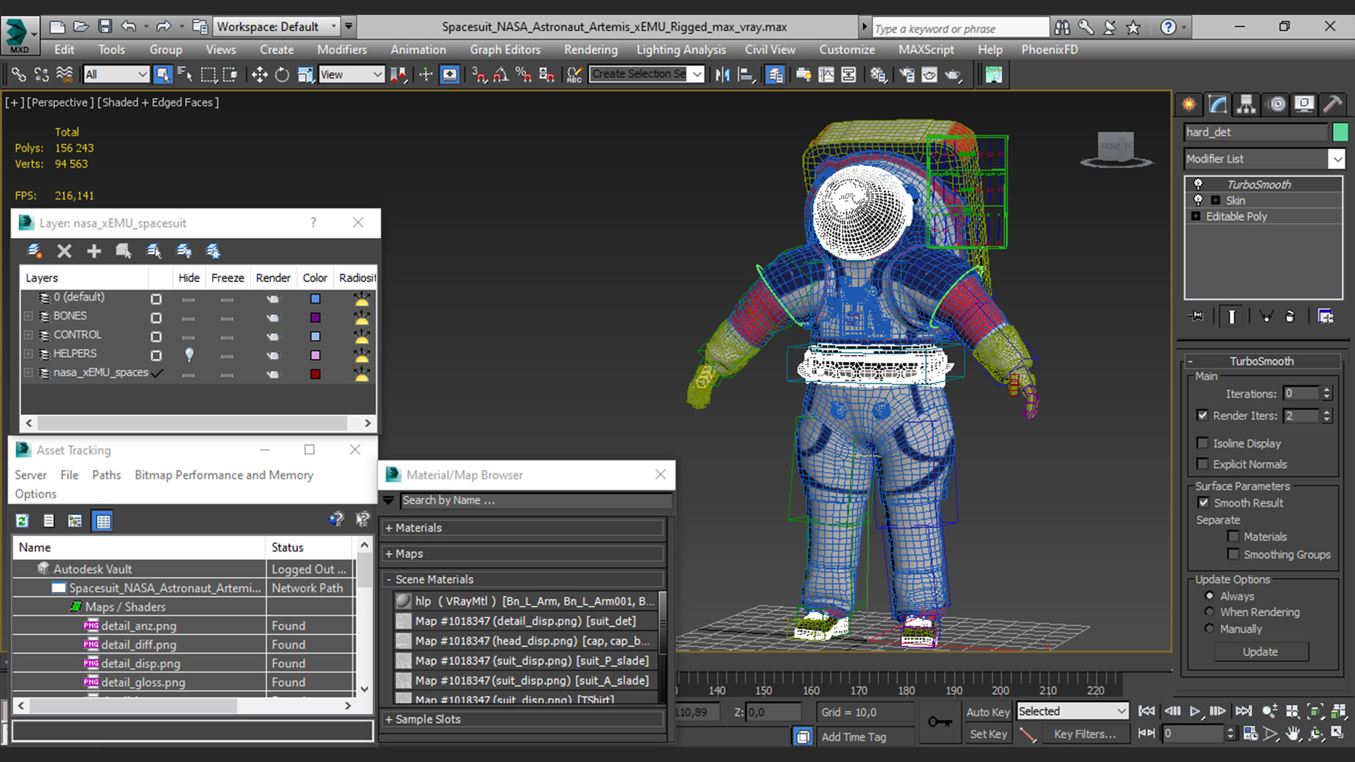 Spacesuit NASA Astronaut Artemis xEMU Rigged 3D model